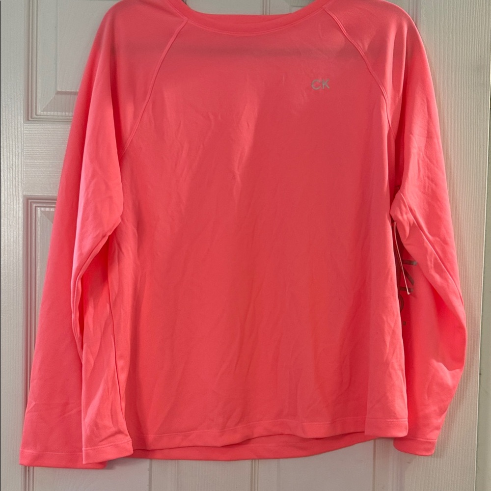 Calvin Klein Neon Pink Performance Crew Neck Top